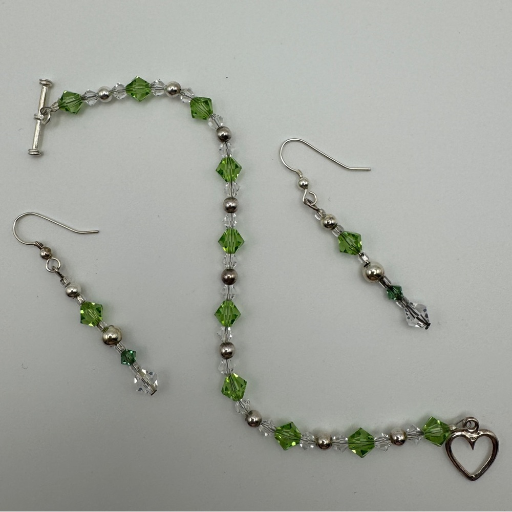 NWOT Swarovski Crystal & Sterling Silver Bracelet & Earring Set